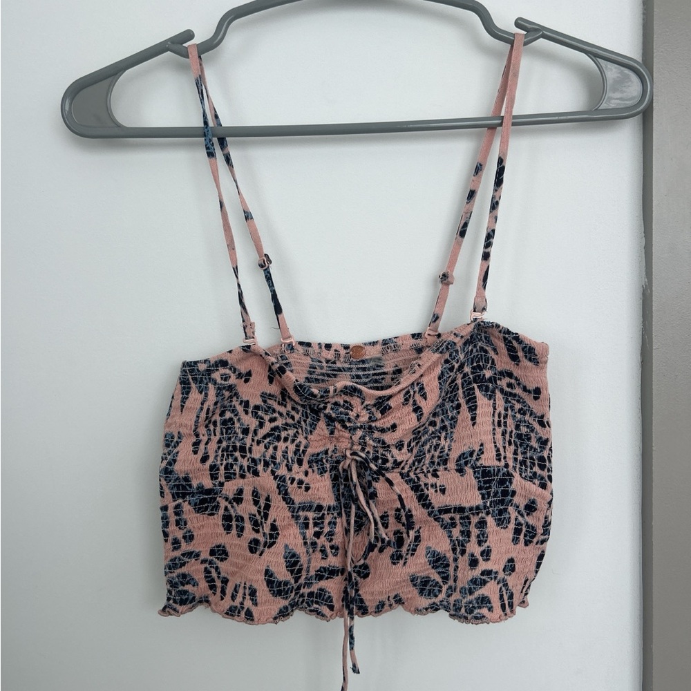 Pink and Black Floral Women's Top